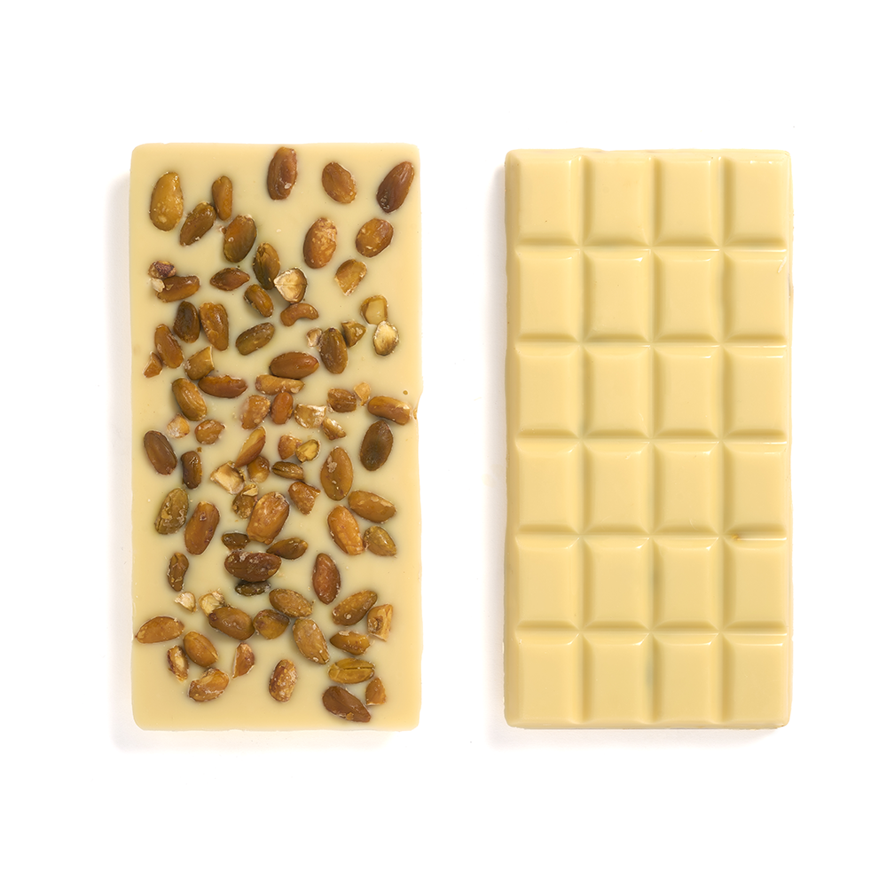Tavoletta di Cioccolato Bianco e Pistacchi Tostati 100g