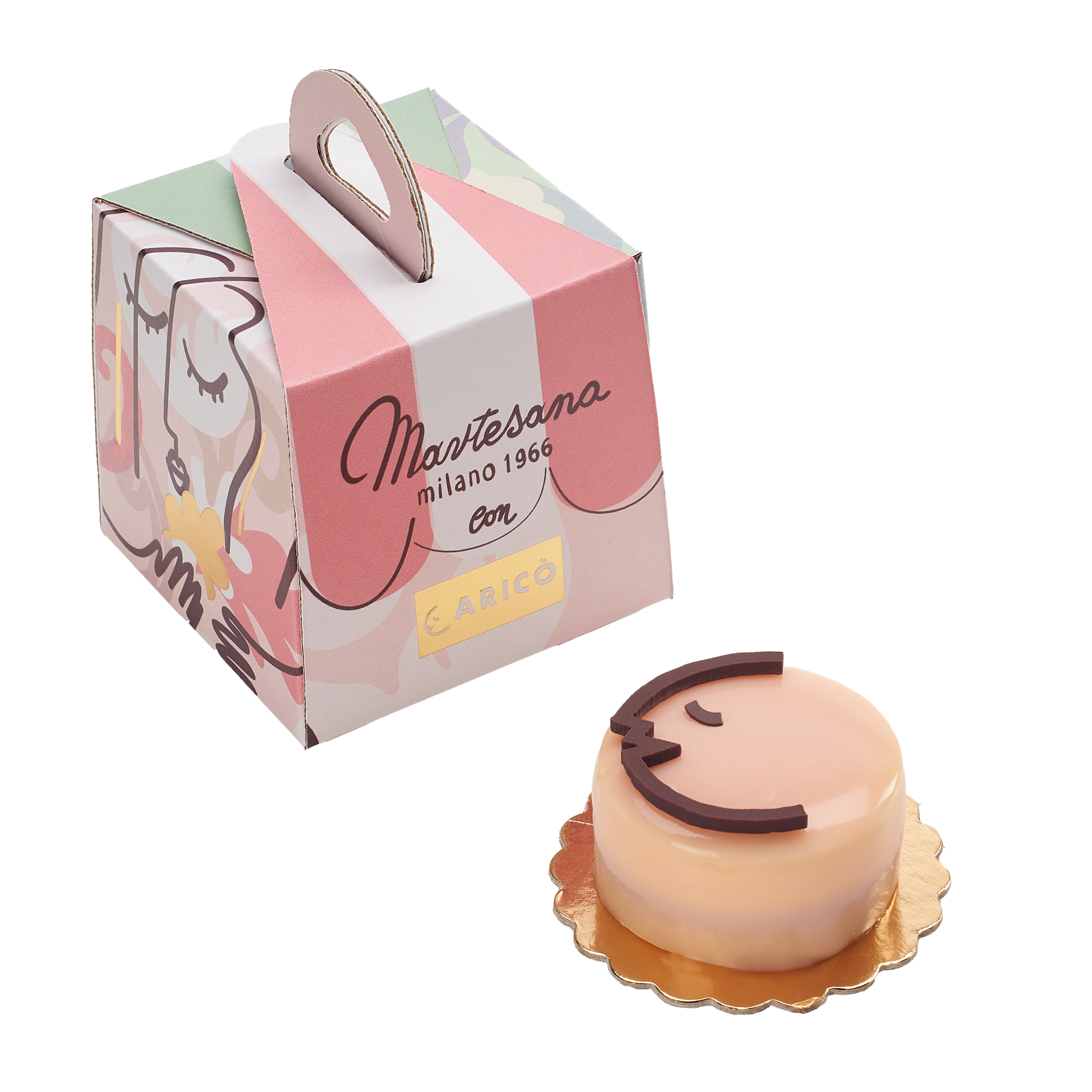 Monoporzione Rosalia (fragola, panna, vaniglia) - Aricò